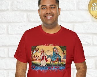 Entry of the Lord Jesus, Saint Mary and the Holy Family into Egypt Coptic Shirt - Coptic gift - Coptic Designs - Unisex Short Sleeve Tee