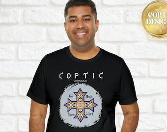 Coptic Orthodox Cross Shirt Coptic Art T-Shirt Gift for Proud Copt Tshirt Coptic Designs Unisex Short Sleeve Tee