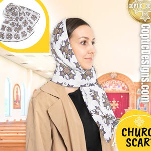 Coptic Cross Scarf Coptic Orthodox Vail Coptic Prayer Scarf Church Scarf Coptic Gift Scarf Head Cover Scarf Coptic Vail Coptic Gif for Mom