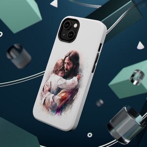 Jesus Hugging a Child iPhone MagSafe Case -  Father&#39;s Day Gift - Coptic Designs -  MagSafe Tough Cases