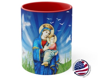 Saint Mary Virgin Mary Coptic Mug - Coptic gift - Coptic Designs - Accent Coffee Mug, 11oz