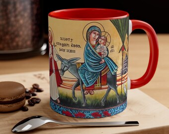 Entry of the Lord Jesus Saint Mary and the Holy Family into Egypt Coptic Mug Coptic gift Coptic Designs Coptic Icon Mug 11oz 15oz Church Mug