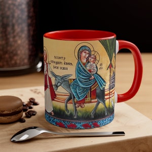 Entry of the Lord Jesus Saint Mary and the Holy Family into Egypt Coptic Mug Coptic gift Coptic Designs Coptic Icon Mug 11oz 15oz Church Mug