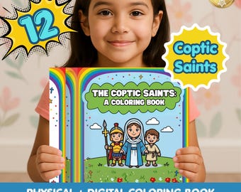 Libro da colorare sui santi copti, regalo cristiano ortodosso per bambini, lezione di catechismo, attività in chiesa, libro di artigianato religioso educativo per bambini