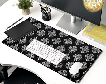 Coptic Cross Desk Mat Orthodox Christian Cross Mouse Pad Coptic Home Office Workspace Decor Coptic Gift for Students Church Father Gift