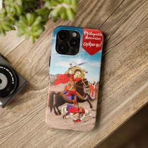 Philopatir Mercurius Coptic Phone Case Abu Saifain Back To School Coptic Orthodox Gift iPhone Coptic Icon Samsung Coptic Phone Case