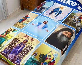 Jesus Coptic Saints Blanket Pope Cyril VI Coptic Orthodox Blanket Saint Blanket pope Kirollos Christian Blanket Pope Kerolos Coptic Blanket