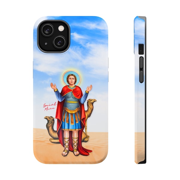 Saint Mina Coptic iPhone Case MagSafe Saint Mena Coptic Orthodox gift Mari Mina Christian Phone Case Coptic Designs The Wonder Worker Case