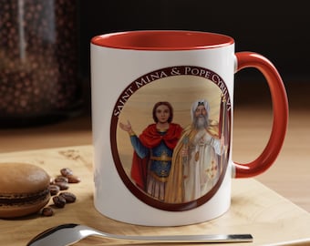 Saint Mina Pope Cyril VI Coptic Mug Coptic Orthodox Saint Mug Pope Kyrillos Coptic Gift Mari Mina The Wonder Worker Coptic Housewarming gift