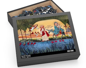 Entry of the Lord Jesus into Egypt Puzzle Saint Mary and the Holy Family Coptic Puzzle Coptic gift Coptic Icon Canvas Church Icon Puzzle