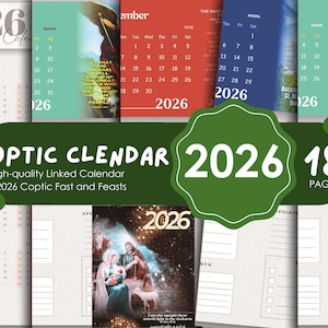 2026 Digital Coptic Monthly Calendar Portrait Planner 2026 Dated Planner Hyperlinked Digital GoodNotes Notability iPad Coptic New Year Gift