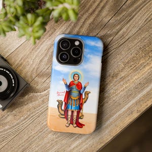 Saint Mina Coptic iPhone Case MagSafe Saint Mena Coptic Orthodox gift Mari Mina Christian Phone Case Coptic Designs The Wonder Worker Case