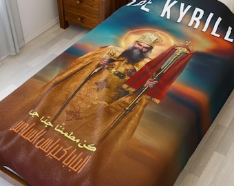 Pope Kyrillos Blanket Pope Cyril VI Coptic Orthodox Blanket Saint Blanket pope Kirollos Christian Blanket Pope Kerolos Coptic Blanket