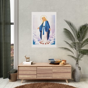Saint Mary Our Lady of Graces Coptic Poster - Coptic gift - Coptic Designs - Rolled Vertical Posters