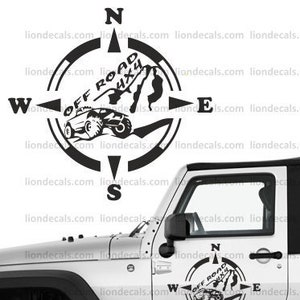 4x4 Off Road Compass Decal. Mountain Compass Decal. Compass Sticker