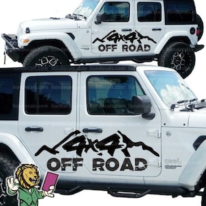 4x4 Mountain Off Road Pickup Truck Decal. Mountain Off Road Sticker. 4x4 Off Road Sticker