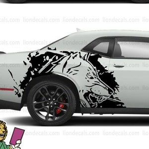 Wolf Fender Top Side Trunk Car Sticker, Wolf car Decal, Wild Wolf Sticker