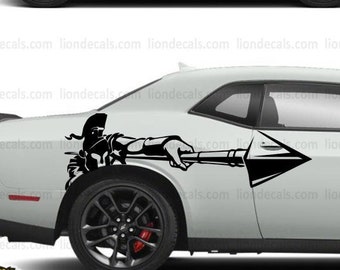 Gladiator Car Side Decal: Warrior Vinyl Decal - Universal Fit