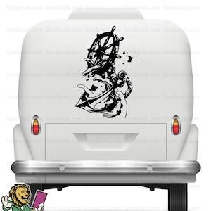 Schiff Anker und Ruder Wohnwagen Aufkleber, Sticker