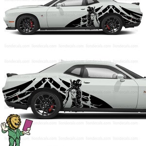 Samurai Car Side Rear Fender Top Decal. Samurai Car Sticker
