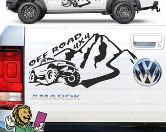 Adesivo Vinile 3S Motorline 6'' Bianco 4x4 Con Bussola E Montagna: Per Personalizzare Jeep, Ford, Chevy. Facile Applicazione.