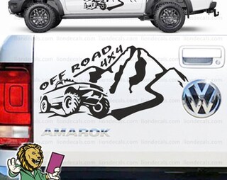 Adesivo Vinile 3S Motorline 6'' Bianco 4x4 Con Bussola E Montagna: Per Personalizzare Jeep, Ford, Chevy. Facile Applicazione.