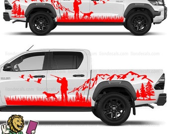 Autocollant Vinyle Kangourou & Camion – Déco Chasse – Fenêtre Voiture
