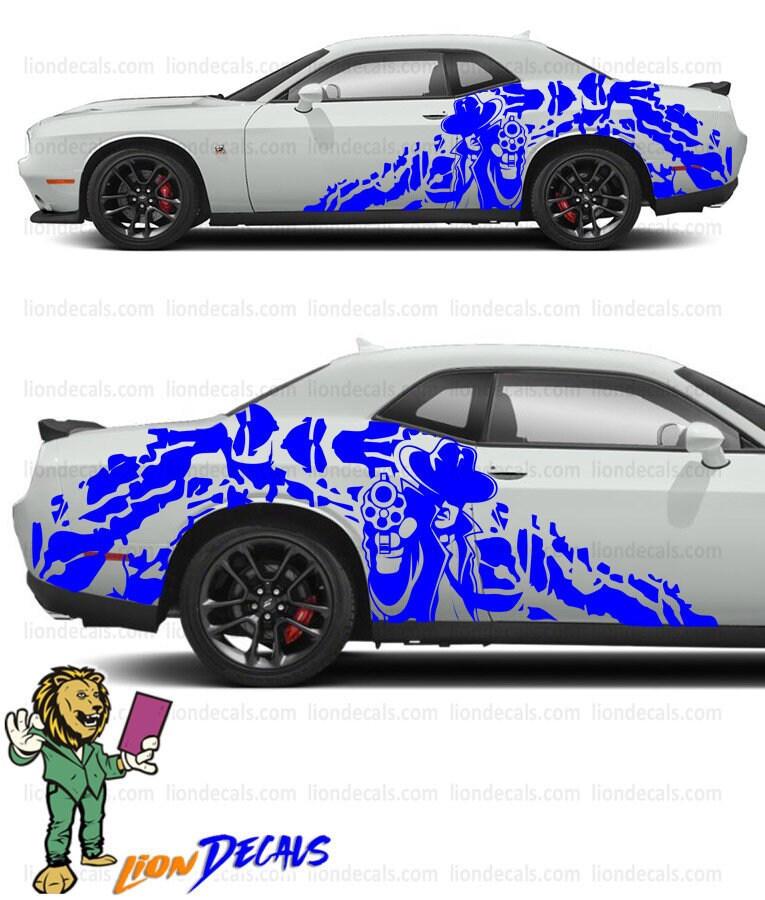 Vinyl Wall Decal Gun Weapon Icon Set Silhouette Gangster Mafia Stickers Mural (g7059) S 11 In X 12.3 In / Dark Red - Foto 5