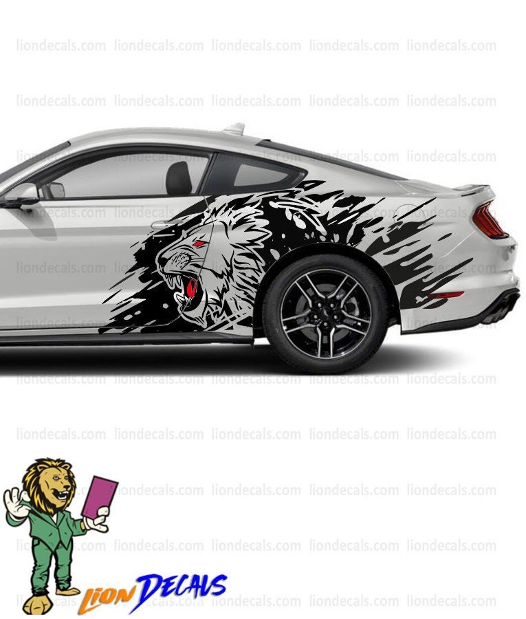 King Lion Fender Top Side Trunk Car Sticker, Lion Decal. Etsy