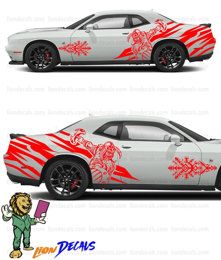 Viking Warrior Car Decal: Side Door Fender Sticker Set - Etsy