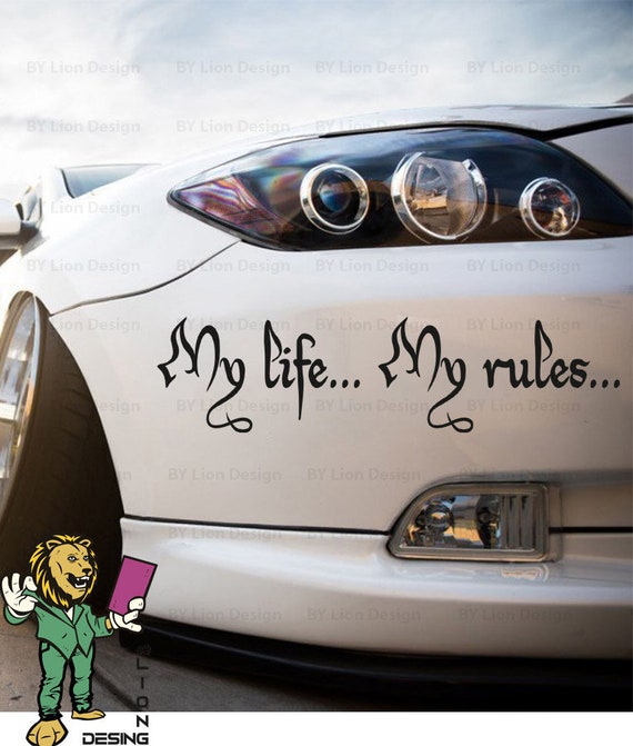 Mein Leben Meine Regeln-Auto-Aufkleber. My Life My Rules Schriftzug  Autoaufkleber. Autoartikel - .de