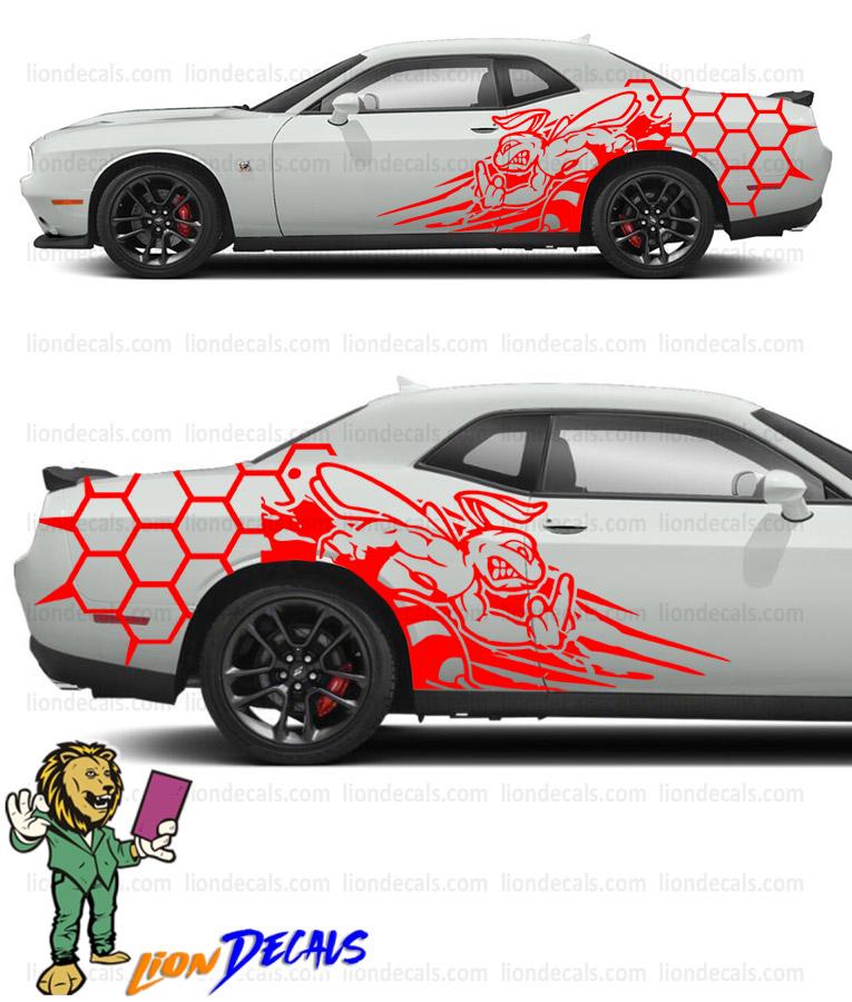 Honeycomb Car Side Decal. Honeycomb Bee Sticker. Mustang- Charger