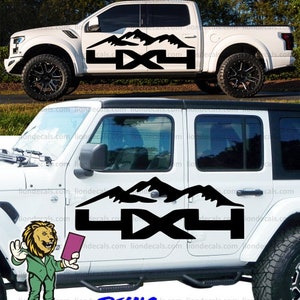 4x4 Mountain Off Road Pickup Truck Decal. Mountain Off Road Sticker. 4x4 Off Road Sticker