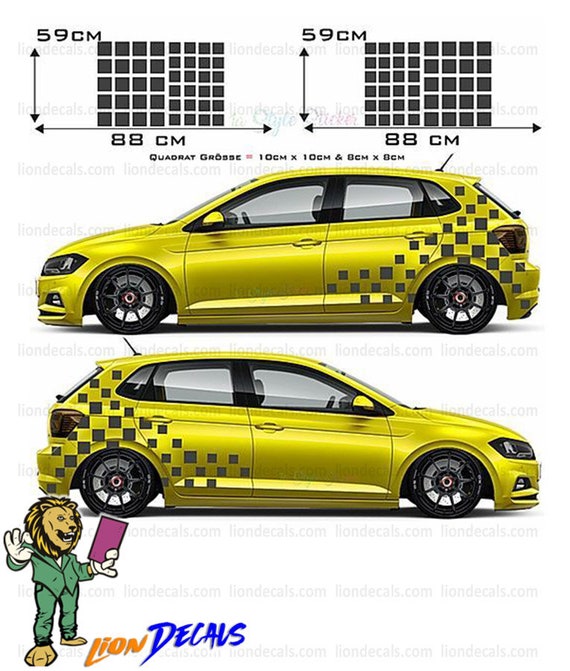 Quadratisches Muster Auto Seiten Aufkleber, Quadratisches Auto Aufkleber -   Schweiz