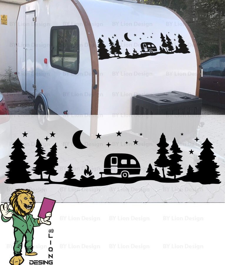 Travel Trailer Decal. Nature Landscape Caravan Sticker. Cam Decals
