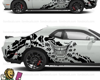 Joker Smile Auto-Seitenaufkleber. Joker Laugh Auto Seitlicher Aufkleber. Joker Vinly Autoaufkleber.