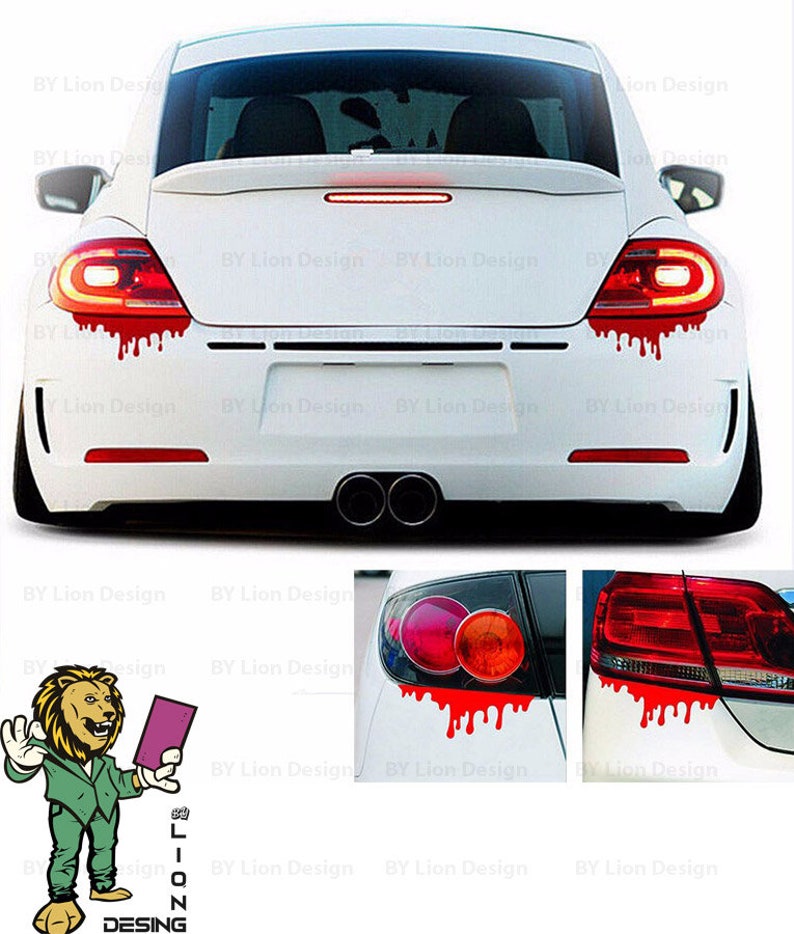 3 Pcs - Blood Sticker Under Car Headlight. Blood Car Decal - Etsy
