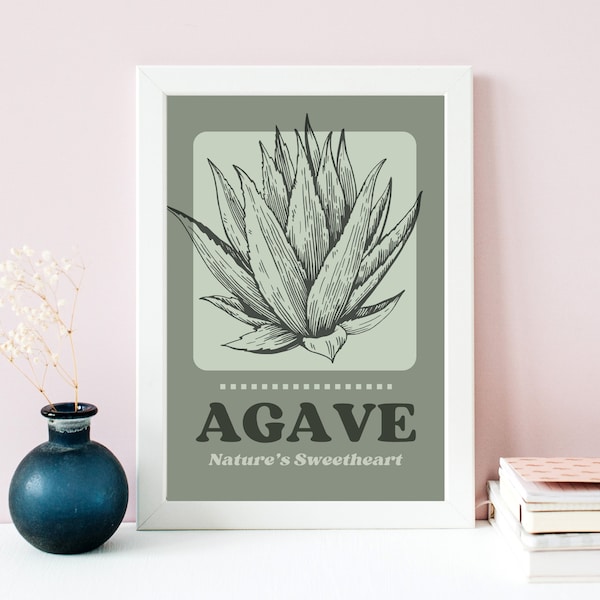 Agave Plant Digital Print | Digital Download for Barcart, Bar, Dining Room, Kitchen, Galley Wall