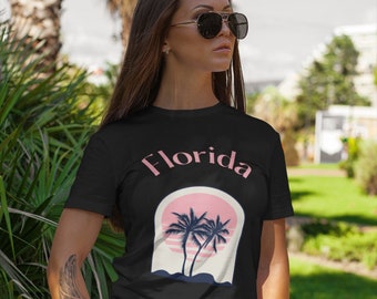 Florida tshirt / Florida shirt / Florida T-shirt / Roze en zwart grafisch T-shirt / Grafisch T-shirt / Unisex-shirt / Florida-geschenken / Florida-meisje