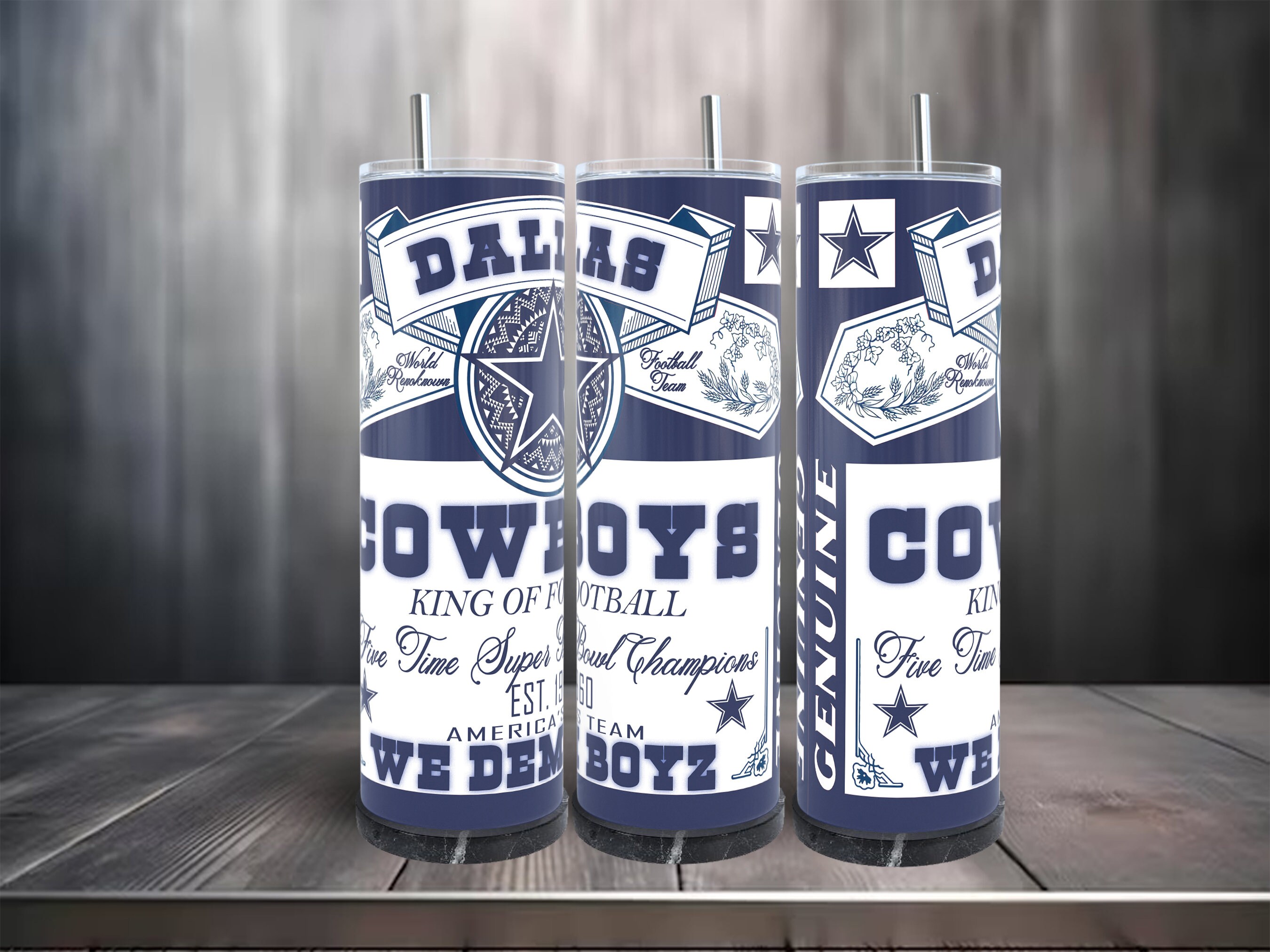 30oz Dallas Cowboys design Lonestar Concepts & Design lo