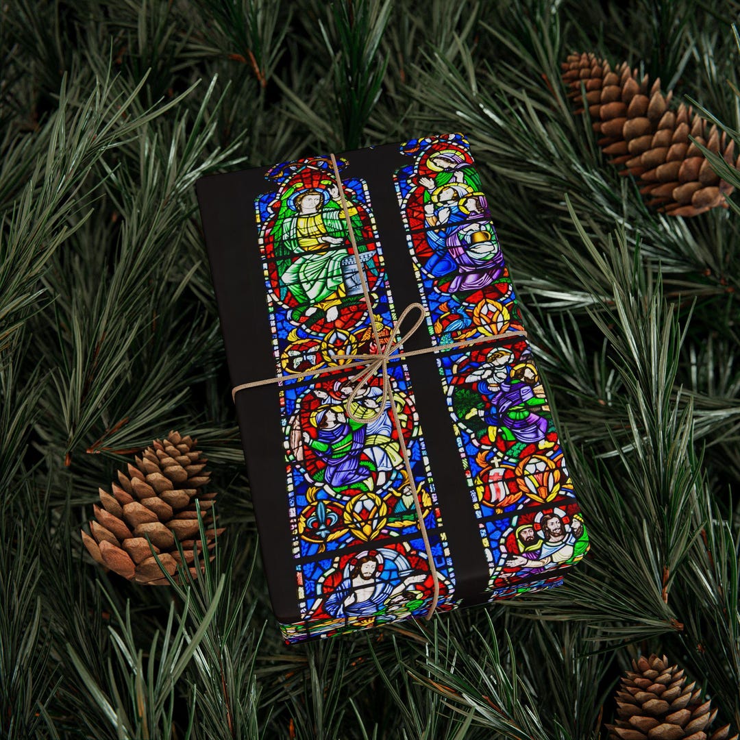 Stained Glass Window Wrapping Paper, Religious Gift Wrap - Etsy