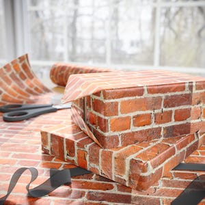 Brick Wall Photo Wrapping Paper: Unique Birthday Gift Wrap