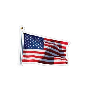 American Flag Magnet, US Flag Photo Die-Cut Vinyl Decal, Patriotic Home Decor