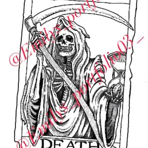 Conception de tatouage de carte de tarot de la mort
