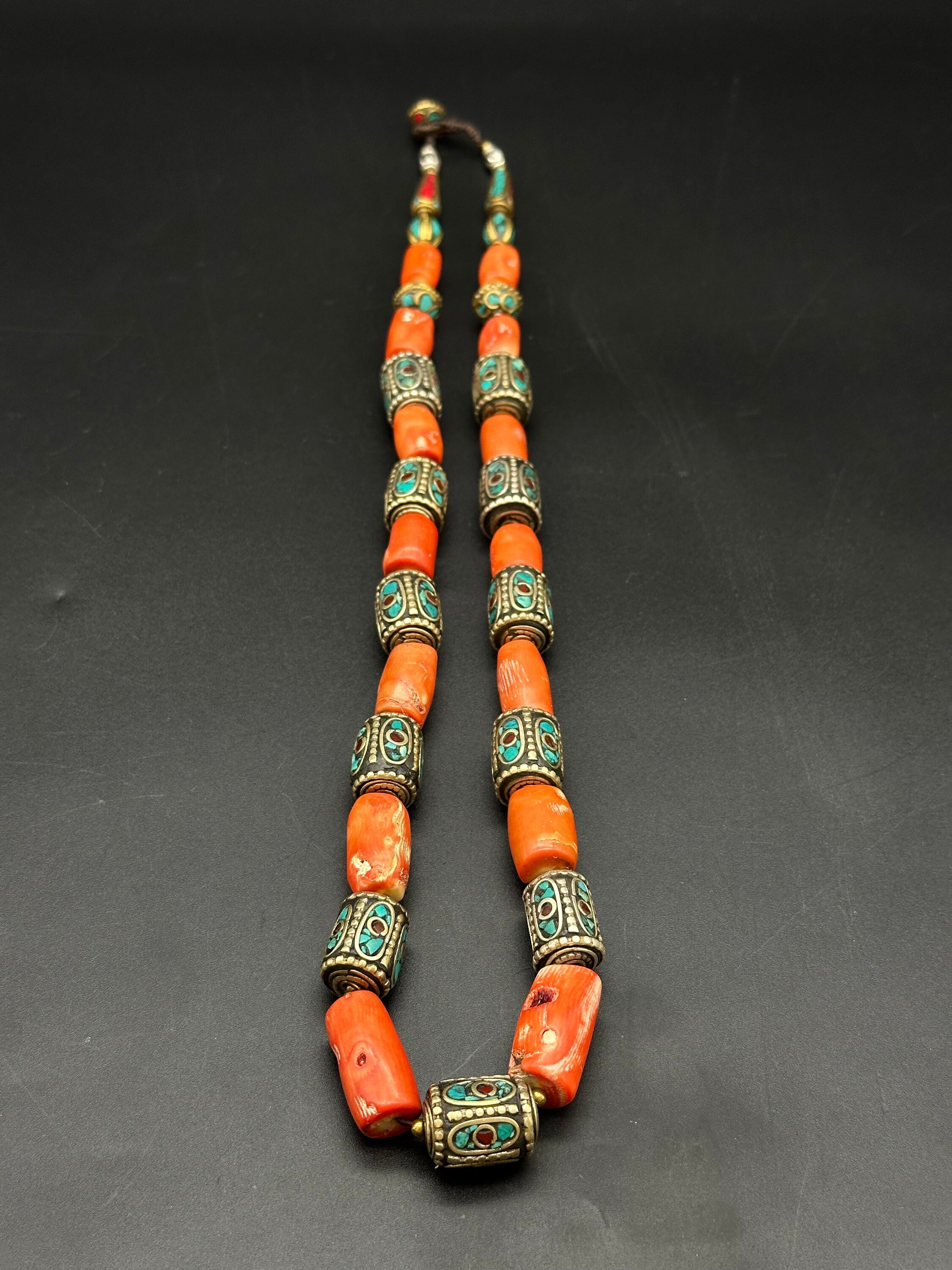 Crystal and Tibetan bead pearl necklace