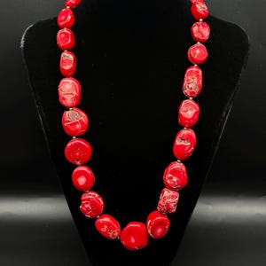 Stunning Tibetan Natural Bamboo Coral Beads Necklace With Handmade Tibetan Jewellery, Bamboo Coral Beads