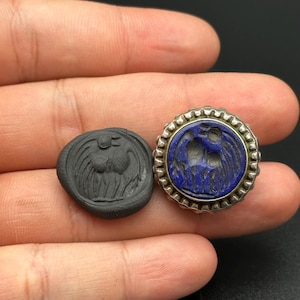 Gorgeous Old Hamdmade Afghan Silver With Carved Lion On Old Natural Blue Lapis Lazuli Ring, Tribal Jewellery