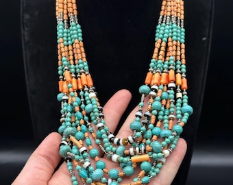 Buy Stunning Old Tibetan Multi String Coral With Turquoise and