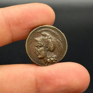 Gorgeous Old Silver Didrachm, Head of Athena, Lion Attacking Stag, Authentic Ancient Greek Coin, Rare Collectible Coin