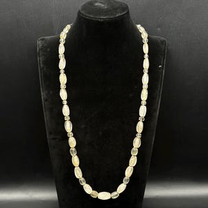 Gorgeous Old Afghani Rock Crystal Necklace With Brass Beads, Ancient Crystal Beads Mala